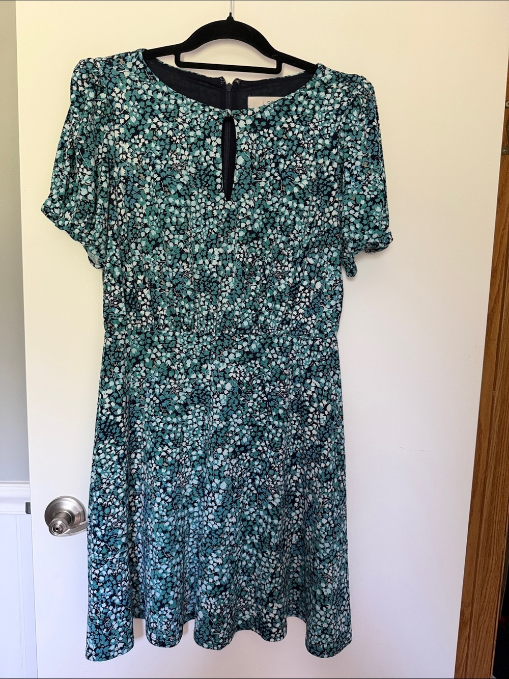 LOFT Teal & White Floral Midi Dress